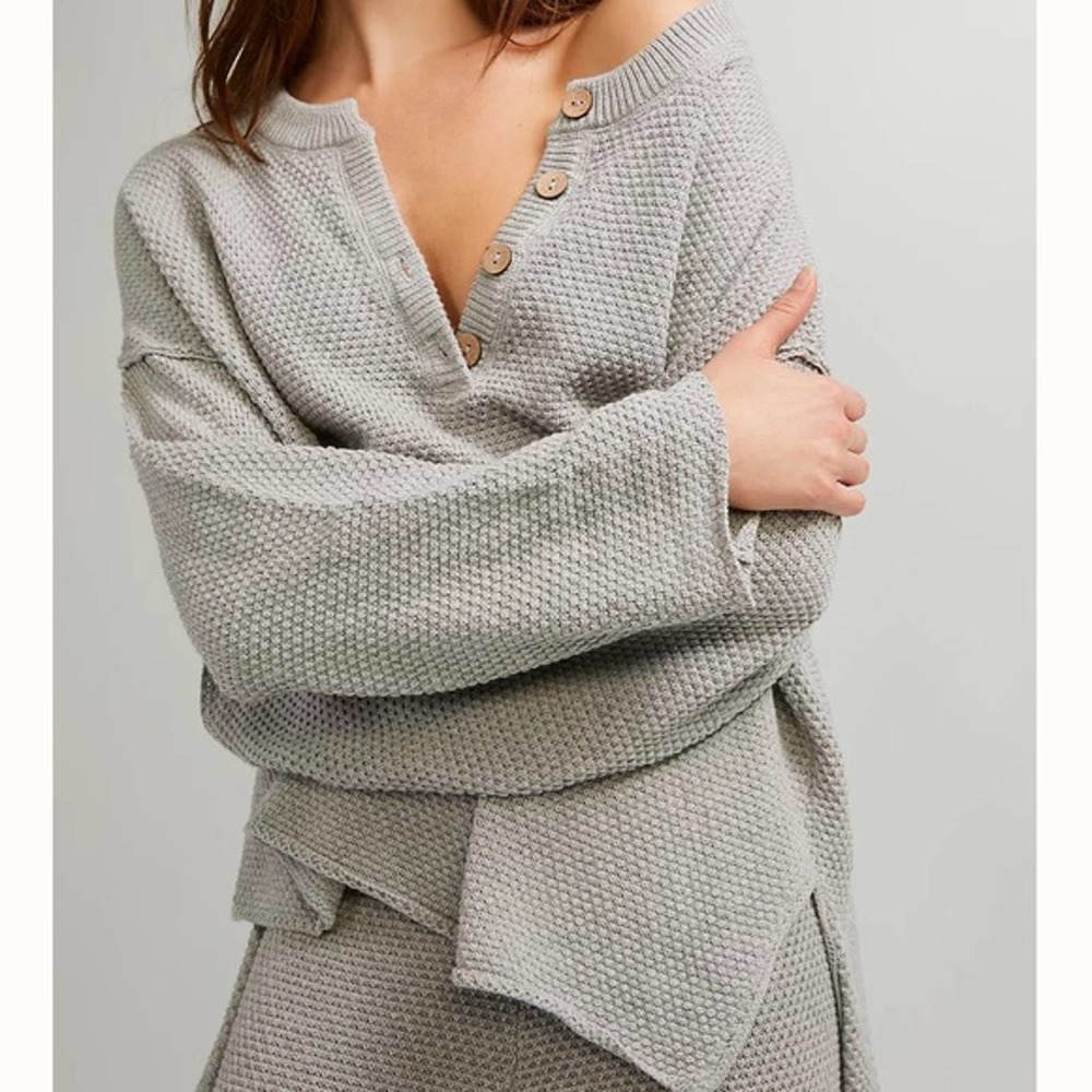 Free People Hailee Sweater Set Gray XS NEW